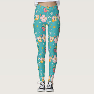 Floral pattern using pastel colors leggings