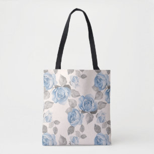 Floral pattern. Vintage blue roses Tote Bag