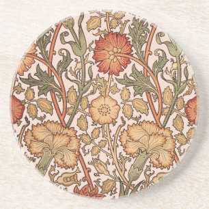 Floral Pattern Vintage Pink Designer Fabric Coaster