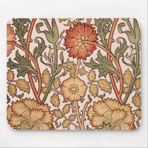 Floral Pattern Vintage Pink Designer Fabric Mouse Pad