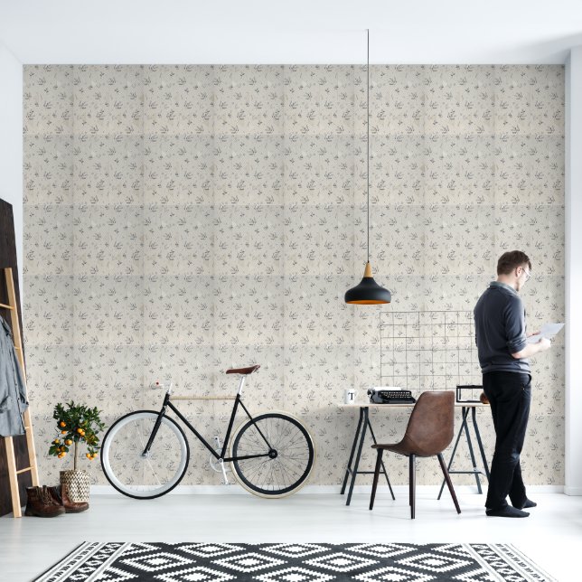 Floral pattern wallpaper  (Living Room)