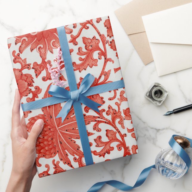 Floral pattern white background Wrapping Paper (Gifting)