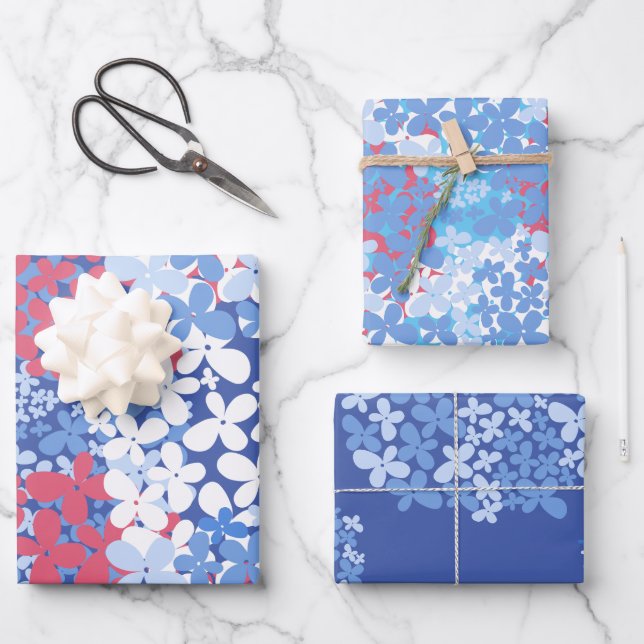 Floral pattern Wildflowers. Seamless patter Wrapping Paper Sheet (Front)