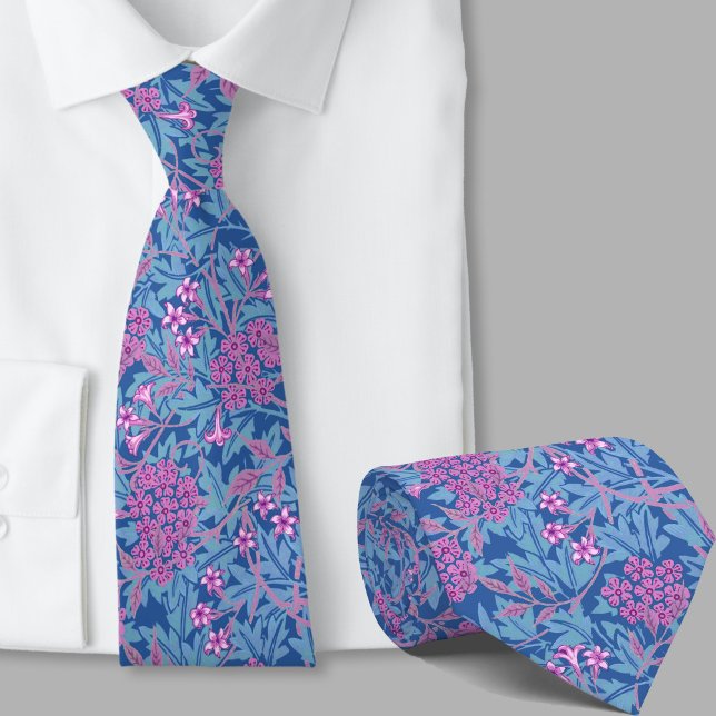 Floral pattern William Morris inspired blue flower Tie (Creator Uploaded)