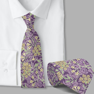 Floral pattern William Morris inspired purple Tie