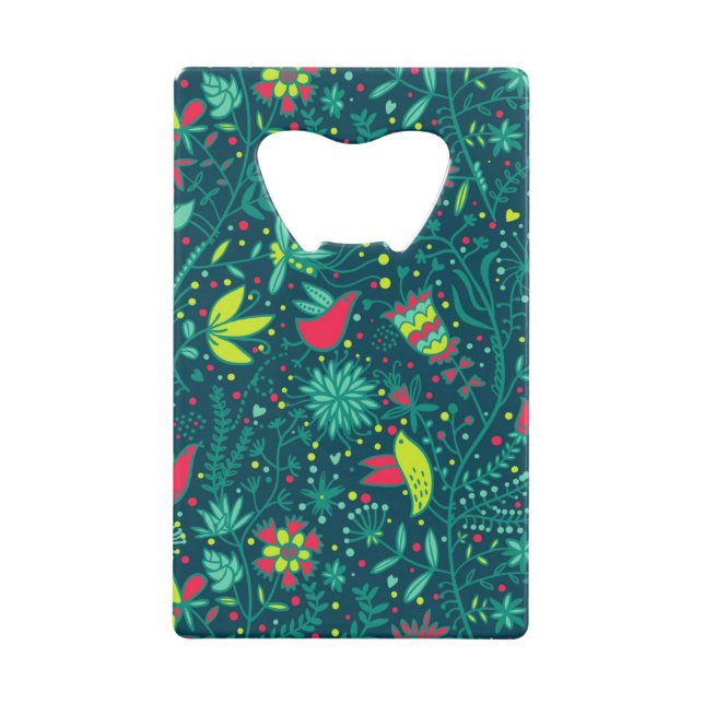 Floral pattern with cartoon birds 2 (Front)
