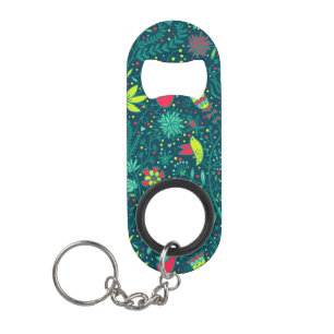 Floral pattern with cartoon birds 2