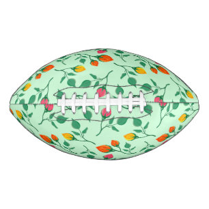 Floral pattern with colored rose flowers  football