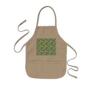 Floral pattern with colored rose flowers kids apron