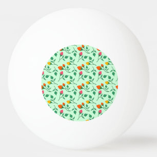 Floral pattern with colored rose flowers  ping pong ball
