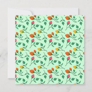 Floral pattern with coloured rose flowers