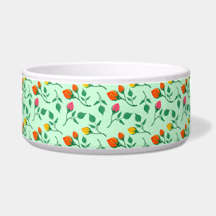 Floral pattern with coloured rose flowers