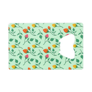 Floral pattern with coloured rose flowers