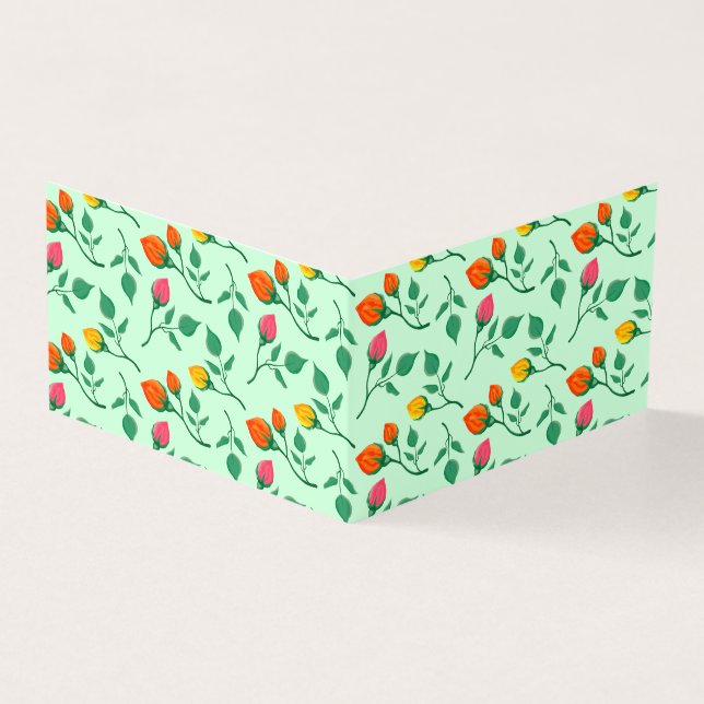 Floral pattern with coloured rose flowers  (Outside)