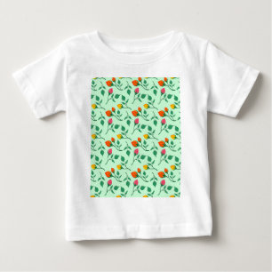 Floral pattern with coloured rose flowers baby T-Shirt