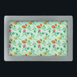 Floral pattern with coloured rose flowers  belt buckle<br><div class="desc">Elegant seamless pattern with floral motif made of yellow red and pink rose flowers on green backdrop</div>