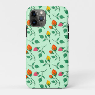 Floral pattern with coloured rose flowers Case-Mate iPhone case