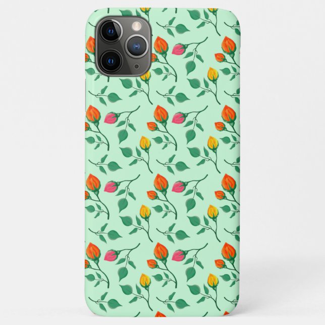 Floral pattern with coloured rose flowers  Case-Mate iPhone case (Back)