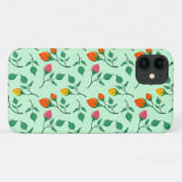 Floral pattern with coloured rose flowers