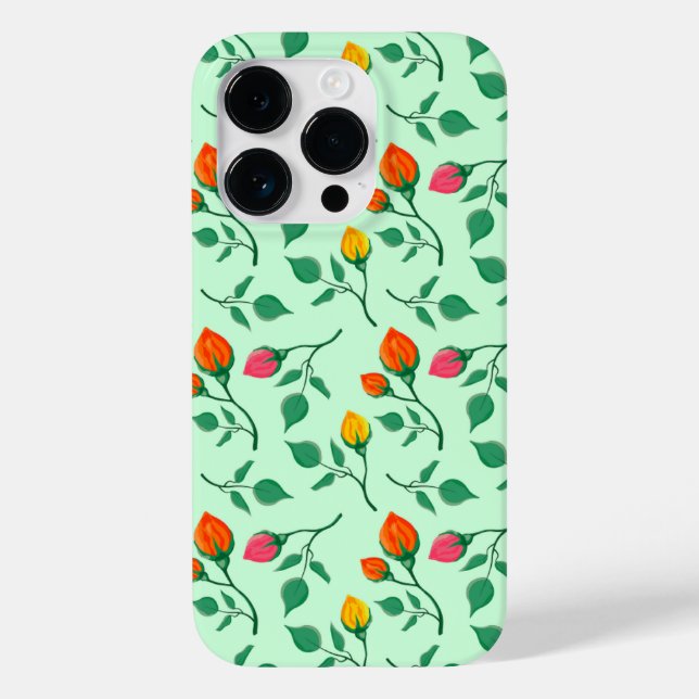 Floral pattern with coloured rose flowers Case-Mate iPhone case (Back)