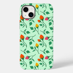 Floral pattern with coloured rose flowers Case-Mate iPhone 14 plus case