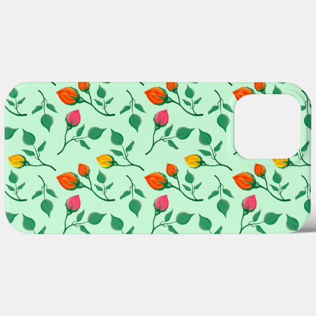Floral pattern with coloured rose flowers  Case-Mate iPhone case (Back (Horizontal))