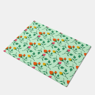 Floral pattern with coloured rose flowers doormat