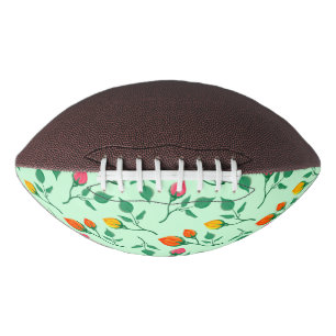 Floral pattern with coloured rose flowers  football