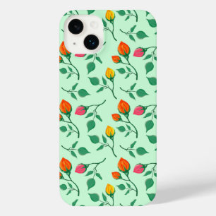 Floral pattern with coloured rose flowers  iPhone 14 plus case