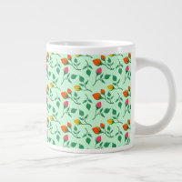 Floral pattern with coloured rose flowers