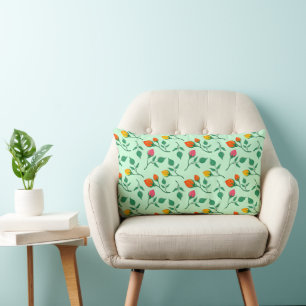 Floral pattern with coloured rose flowers  lumbar cushion