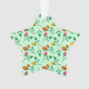 Floral pattern with coloured rose flowers  ornament