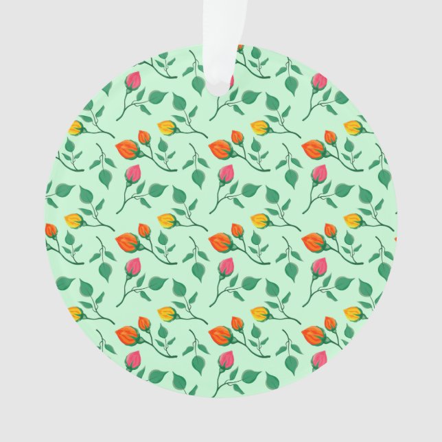Floral pattern with coloured rose flowers   ornament (Front)