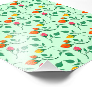Floral pattern with coloured rose flowers photo print