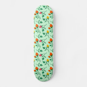 Floral pattern with coloured rose flowers skateboard