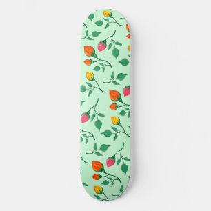 Floral pattern with coloured rose flowers skateboard