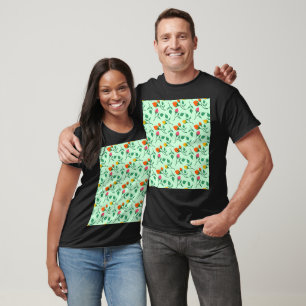 Floral pattern with coloured rose flowers T-Shirt