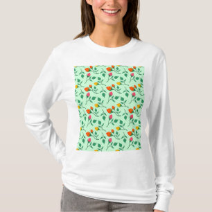 Floral pattern with coloured rose flowers T-Shirt