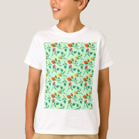 Floral pattern with coloured rose flowers T-Shirt