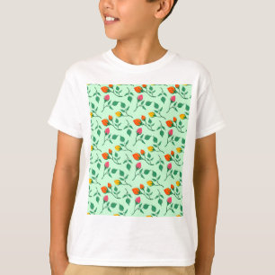 Floral pattern with coloured rose flowers T-Shirt