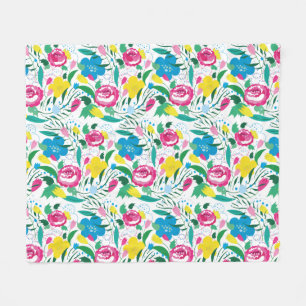 Floral pattern with colourful bouquet. fleece blanket