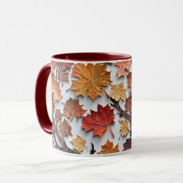 Floral pattern with fallen leaves 5 - Coffee Mug