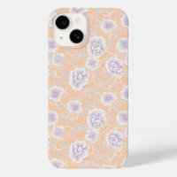 Floral Pattern with Peach and Lavender Colors
