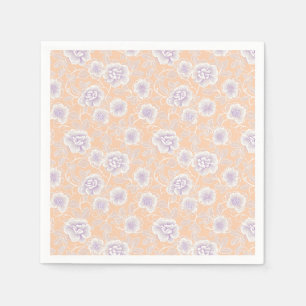 Floral Pattern with Peach and Lavender Colors Napkin