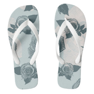 Floral pattern with rose jandals