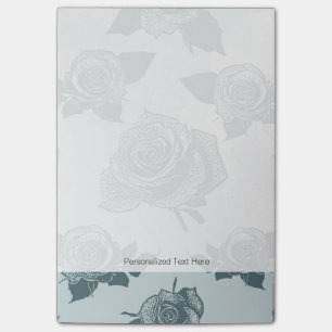 Floral pattern with rose post-it notes