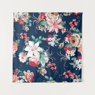 Floral pattern with roses and small flowers with v tapestry
