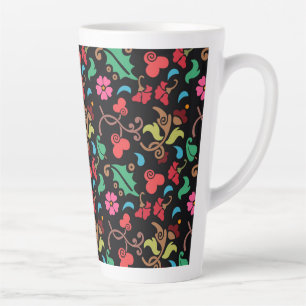 Floral Pattern With Smooth Colour Background-45673 Latte Mug