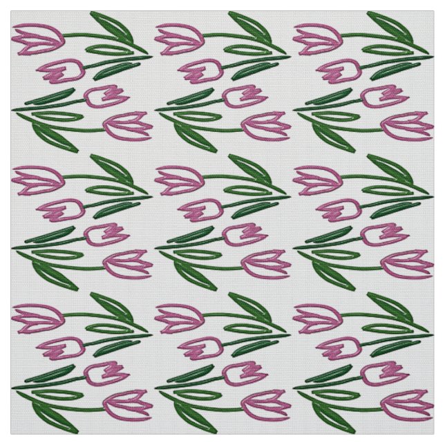 Floral pattern with tulips. fabric (Swatch)