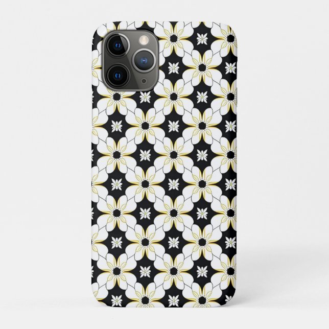 Floral Pattern with White and Yellow Flower Case-Mate iPhone Case (Back)